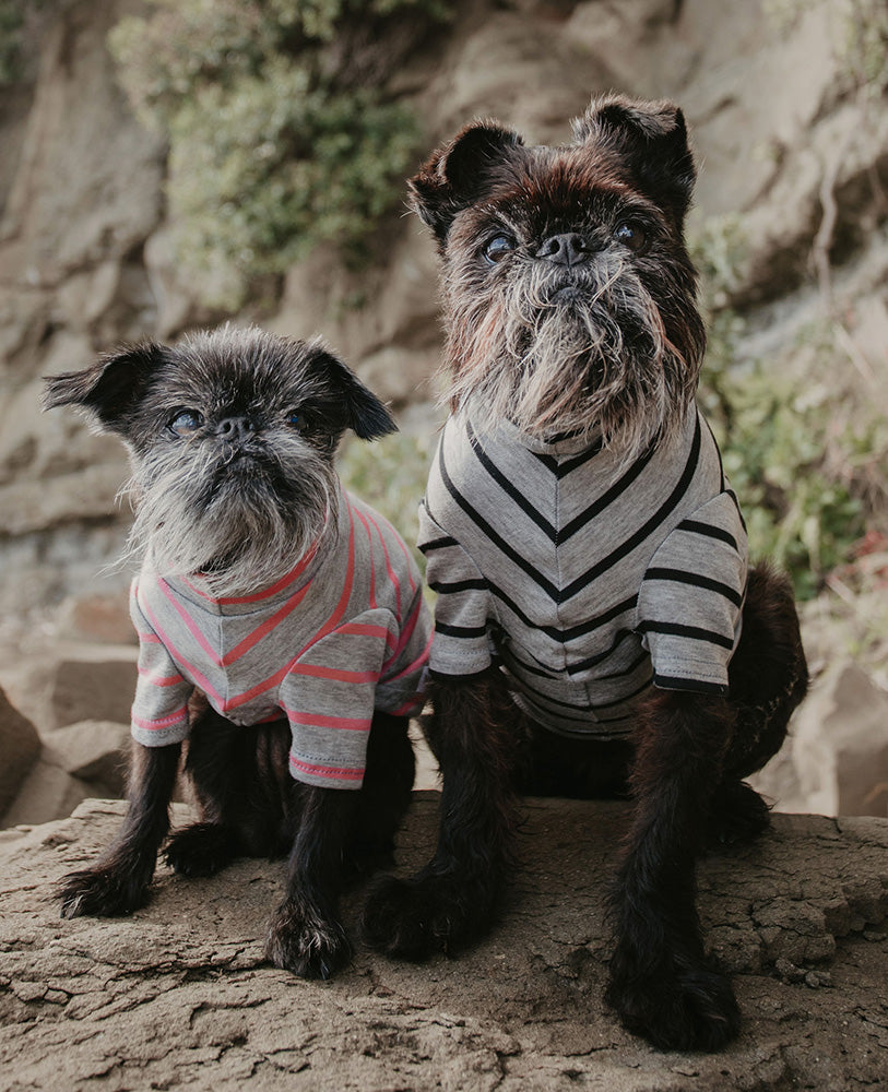 Pink and Grey Striped Cotton Tee