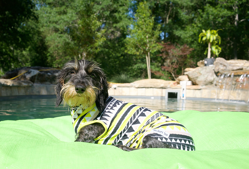 Yellow Tribal Lycra Sun Tank/Tee