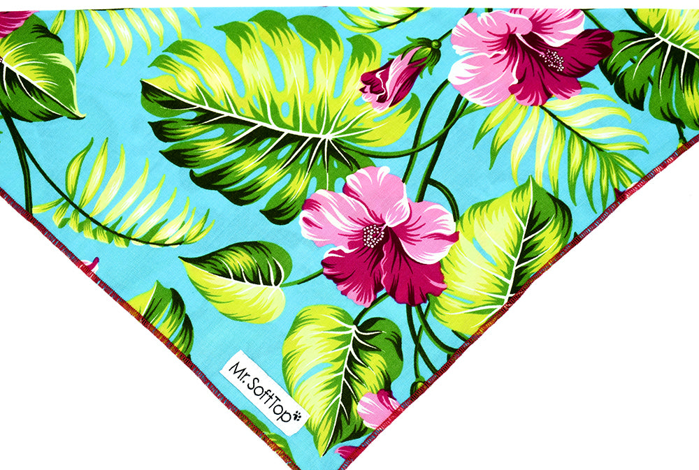 Tropical Hibiscus Cooling Dog Bandana