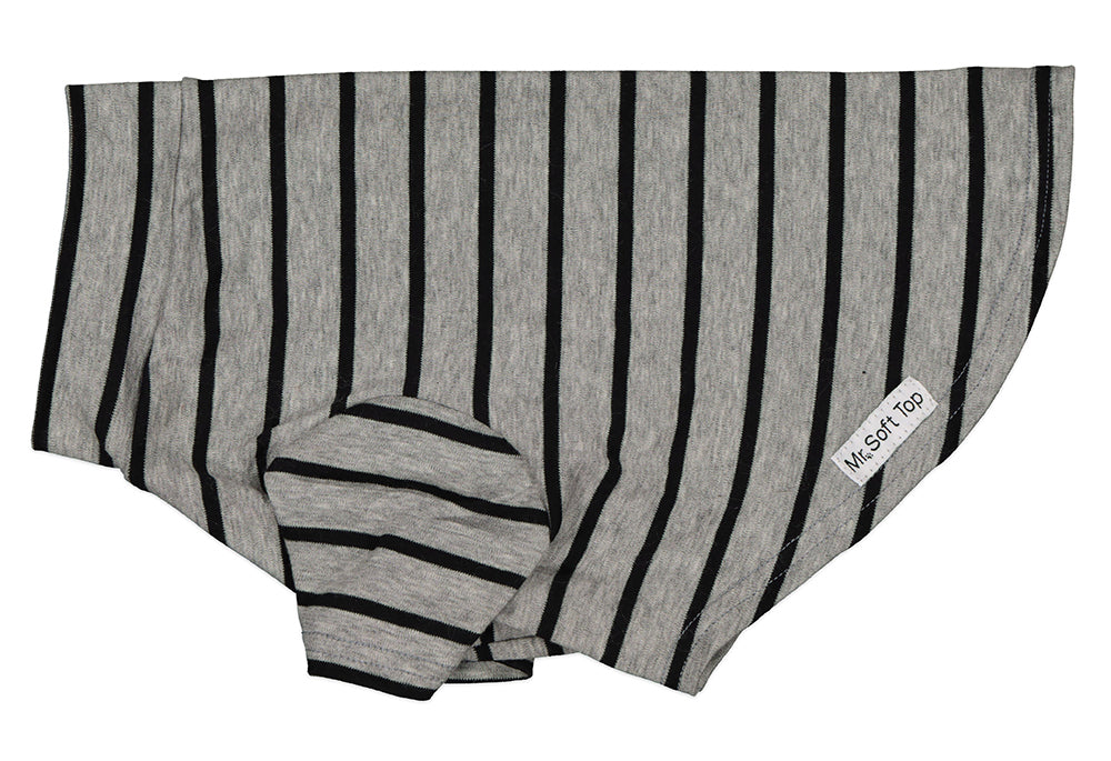 Black and Grey Striped Cotton Tee