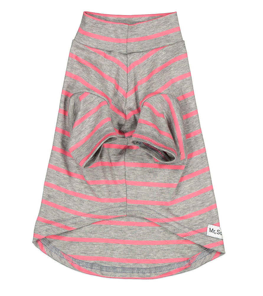 Pink and Grey Striped Cotton Tee